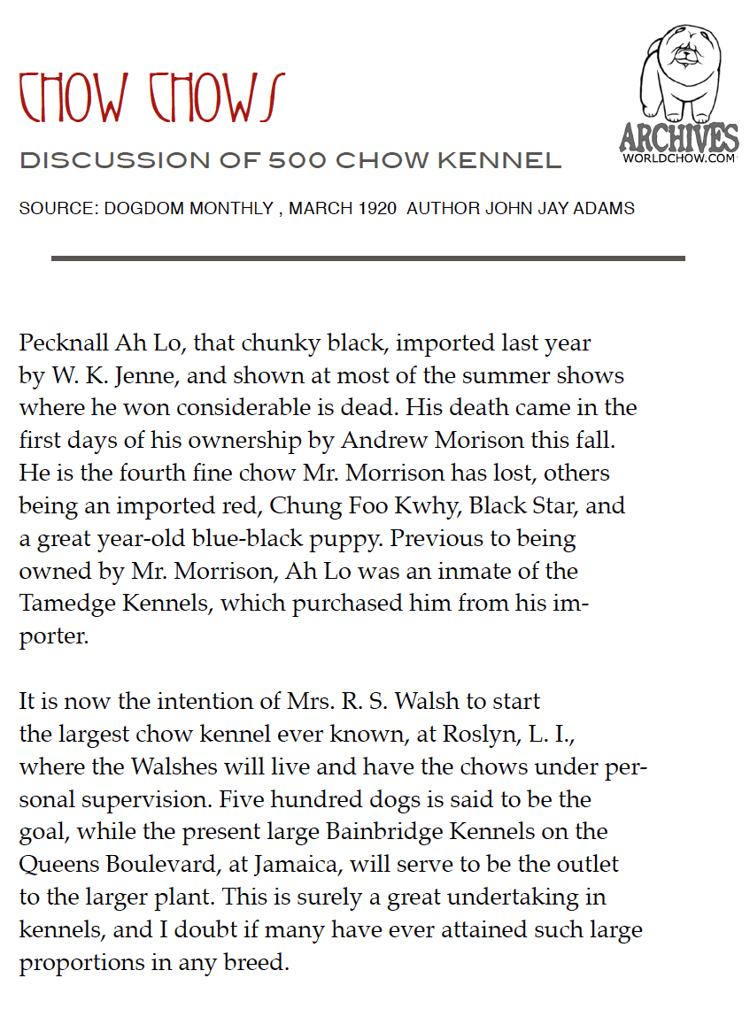 500 CHOW KENNEL