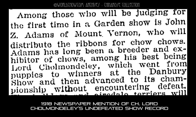 Lord Cholmondeley 1918 New York Times John Z. Adams ,Westmisster