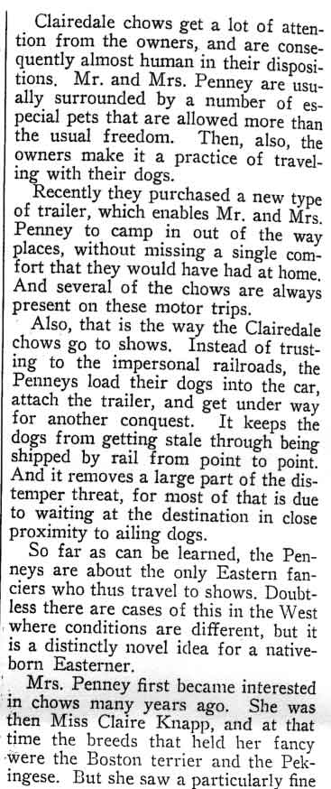 Clairedale by the Sea AKC Gazette August 31 1926