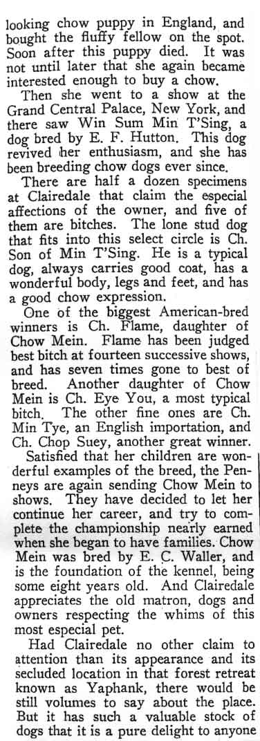 Clairedale by the Sea AKC Gazette August 31 1926