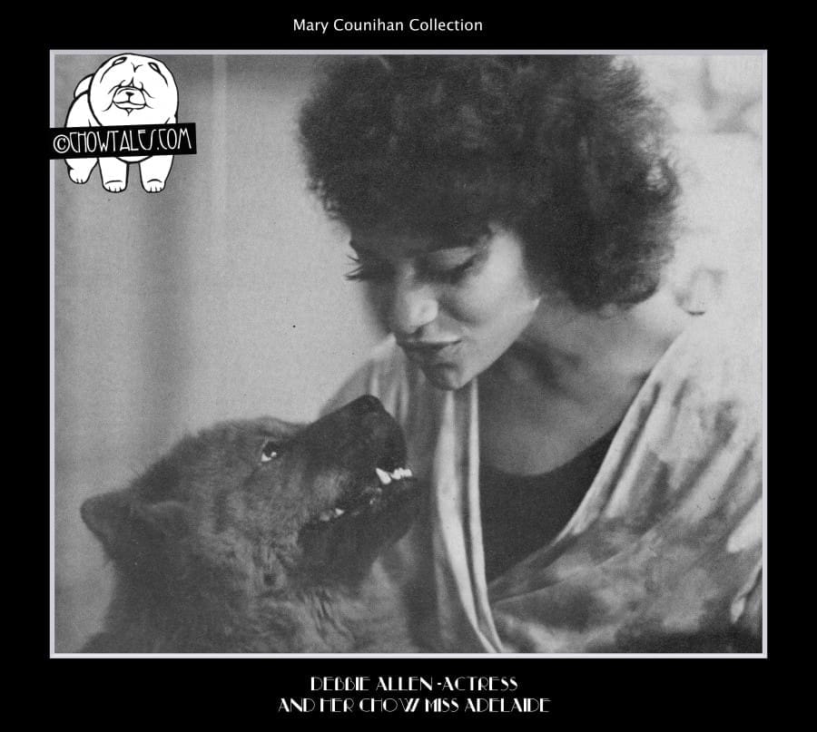 DEBBIE ALLEN WITH HER CHOW MISS ADELAIDEBROADWAY BEAT-ATLEE 1981
